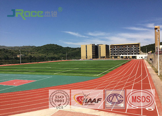 Full Pour Running Track Flooring , Prefabricated Rubber Athletic Track Anti UV